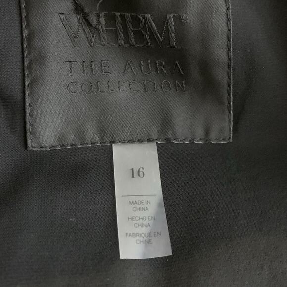 WHBM Dress NWT Women's Size 16 Black Aura Sculpt Lined Sheath Short Sleeve - Picture 5 of 9